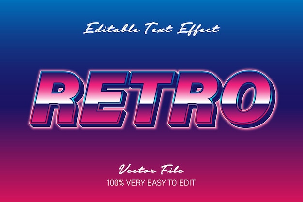 Vector retro old 80s text effect editable text