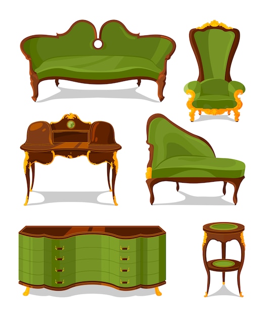 Retro old decorative furniture for living room