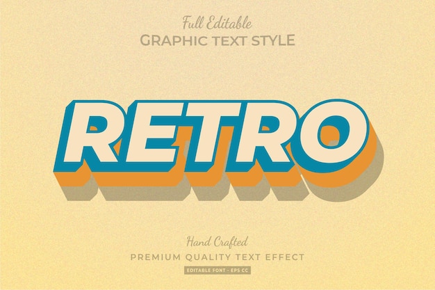 Retro old editable text effect font style