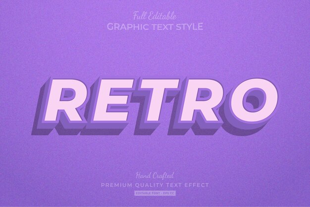 Retro Old Purple Editable Text Effect Font Style