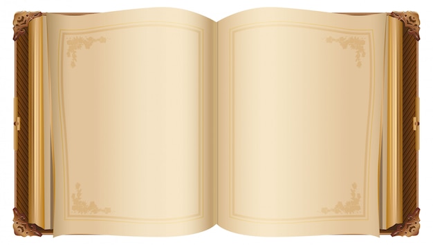 retro open book with blank pages