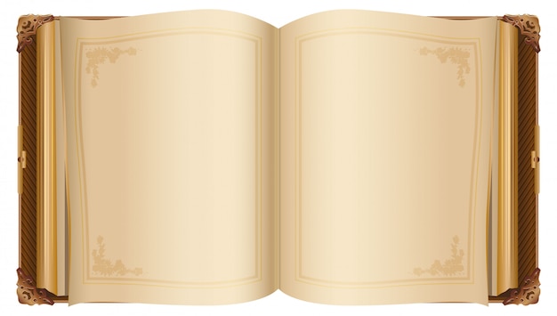 Vector retro open book with blank pages