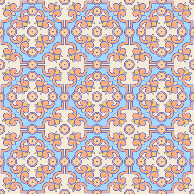 Retro orange and blue pattern