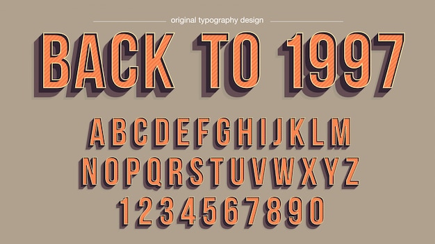 Retro oranje gewaagde schaduw typografie