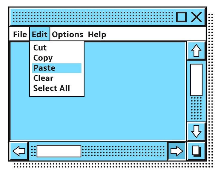 Vector retro os window old pc interface template