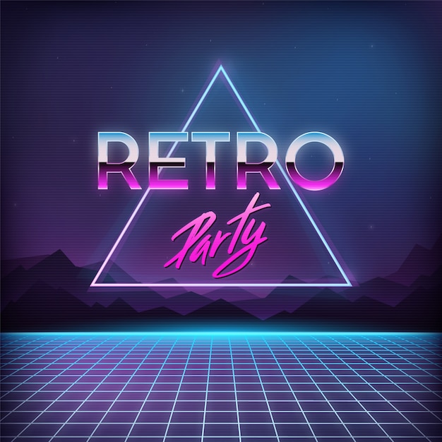 Retro Party 1980s background 