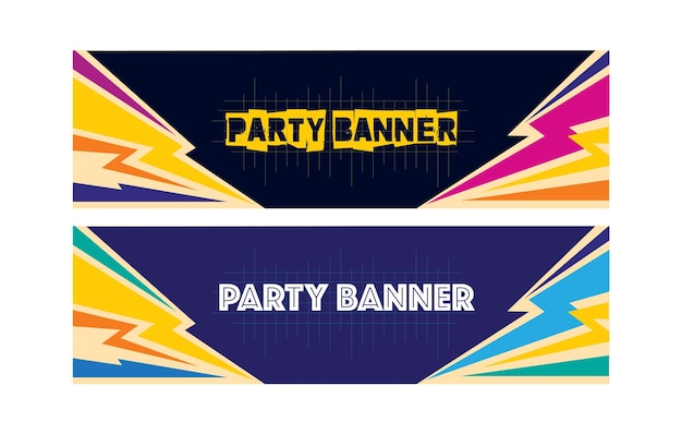 Vector retro party banner in vintage style