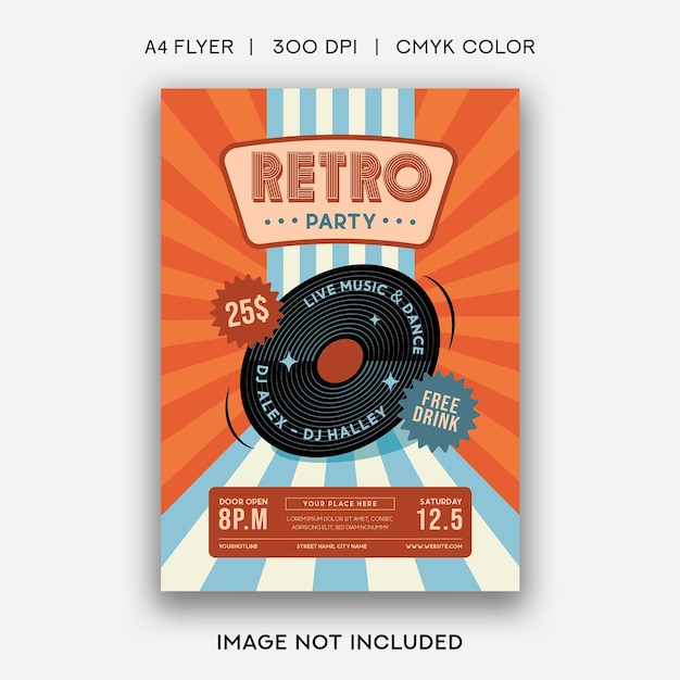 Retro Party Flyer Template