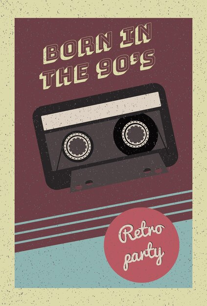 Vector retro party poster design