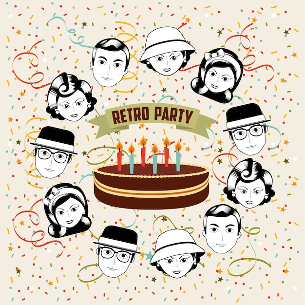 Vector retro party