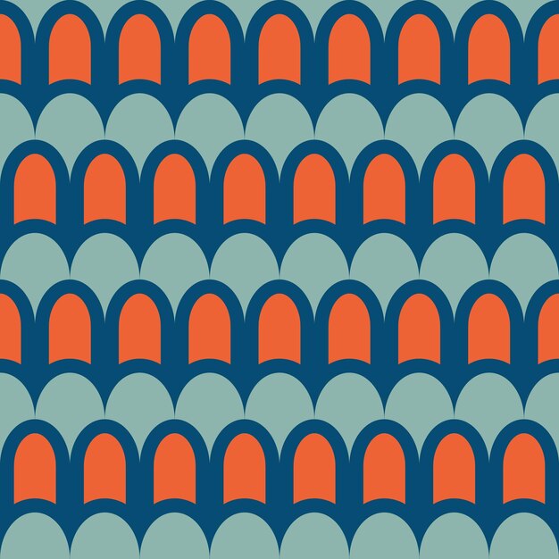 Ретро-узор в стиле 70-х и 60-х годов геометрический винтажный узор