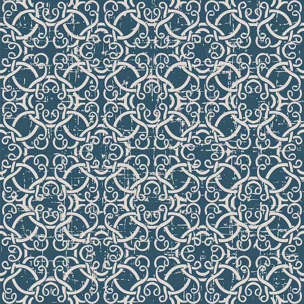 retro pattern with curve spiral cross frame lline