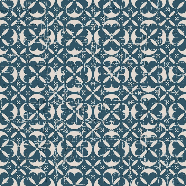 retro pattern with round curve cross geometry