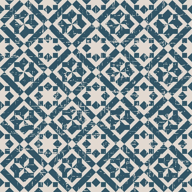 Vector retro pattern with square check cross