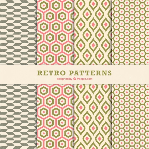 Retro patterns of geometric shapes