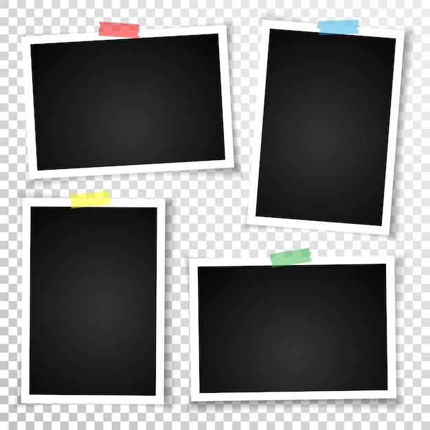 Vector retro photo frame with shadows.  illustration.