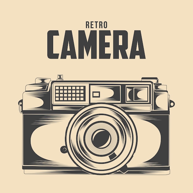Retro photography camera vector illustration