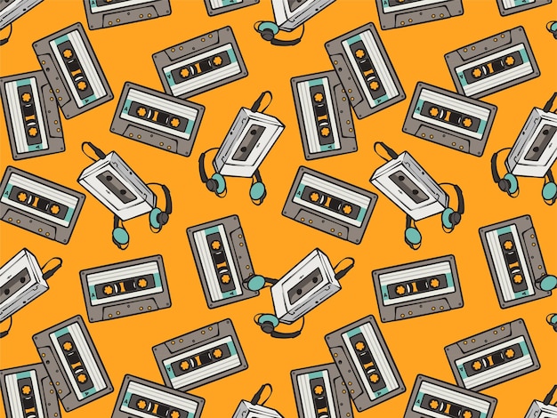 Vector retro player cassette