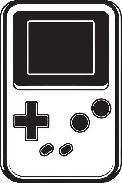 レトロ ポケット エンターテインメント アイコン ポータブル コンソール ベクトル ロゴ ヴィンテージ ハンドヘルド ゲーム エンブレム レトロ ヴェック
