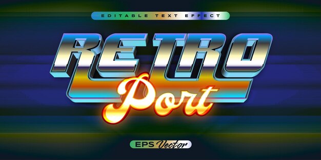 Retro-poort Y2K bewerkbaar teksteffect