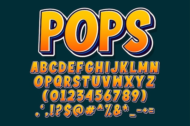 Retro pop-art lettertype en nummer