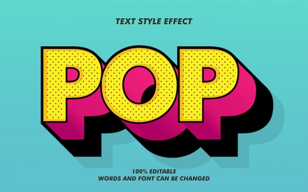 Vector retro pop bold tekststijleffect