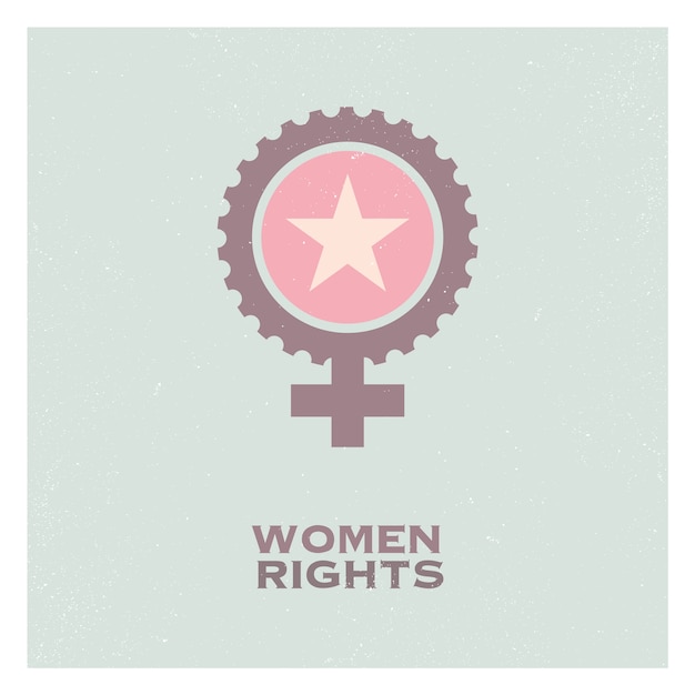 Vector retro pop propaganda female woman feminism logo icon and elements.