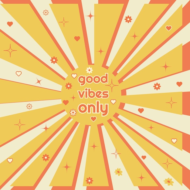 Vector retro postcard only good vibes