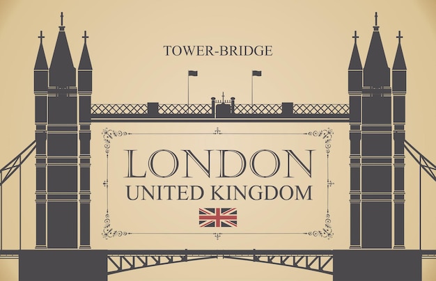 Cartolina retrò con il ponte della torre di londra