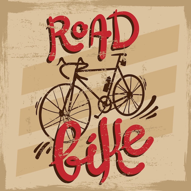 Retro poster biking as a lifestyle Road bike