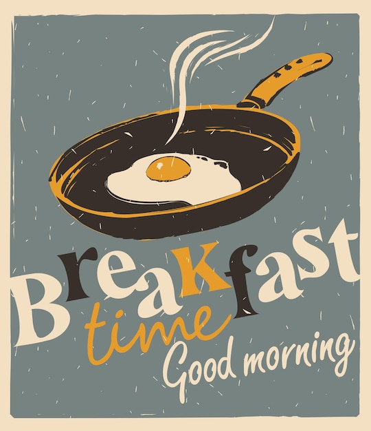 retro poster for cafe with breakfast