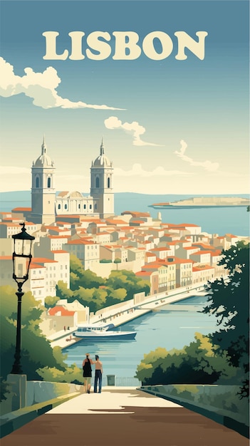 Retro poster van lissabon