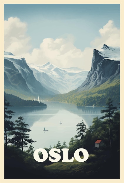 Retro-poster van Oslo