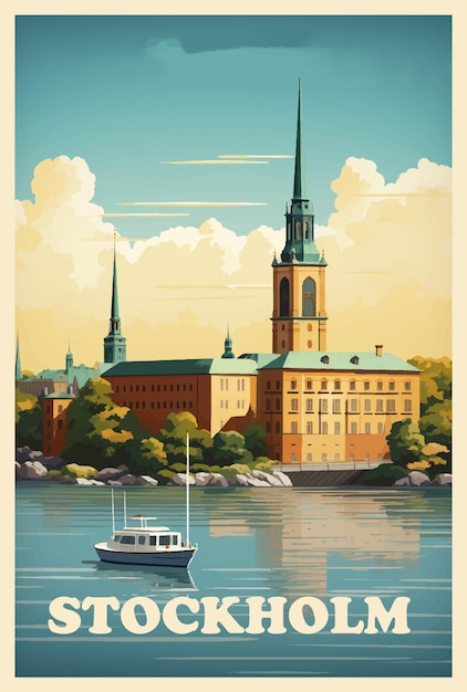 Retro-poster van Stockholm