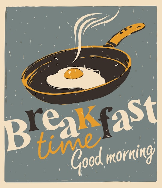 retro poster voor café met ontbijt