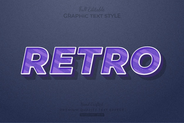 Retro purple editable text effect font style