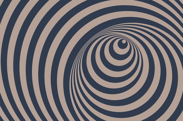 Retro radial hypnotic spirals decorative background in optical illusion art style