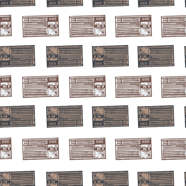 Vector retro radio engraved seamless pattern vintage media equipment in hand drawn style
