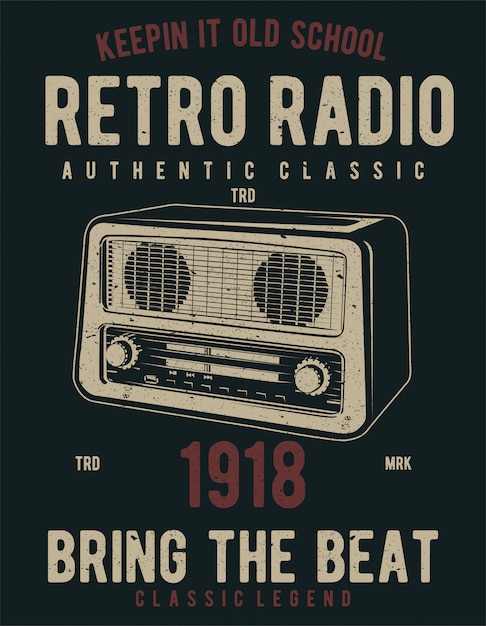 Vector retro radio illustratie ontwerp