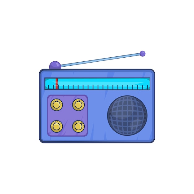 Retro radio-ontvanger icoon in cartoon stijl op een witte achtergrond