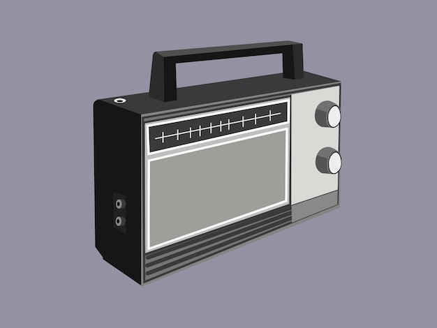 Vector retro radio vintage stijl zwart