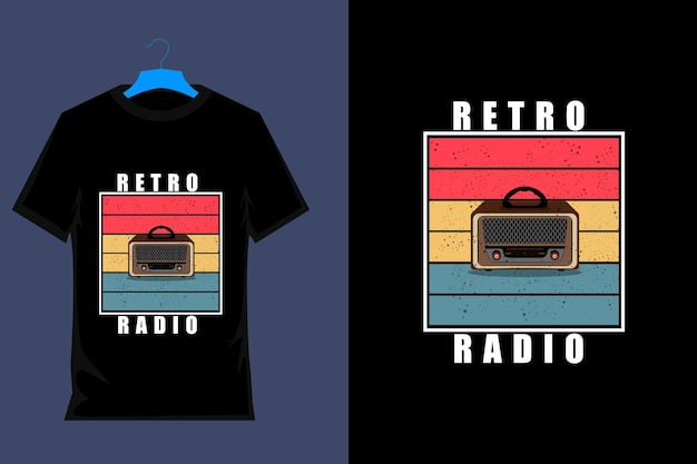 레트로 라디오 빈티지 티셔츠 디자인