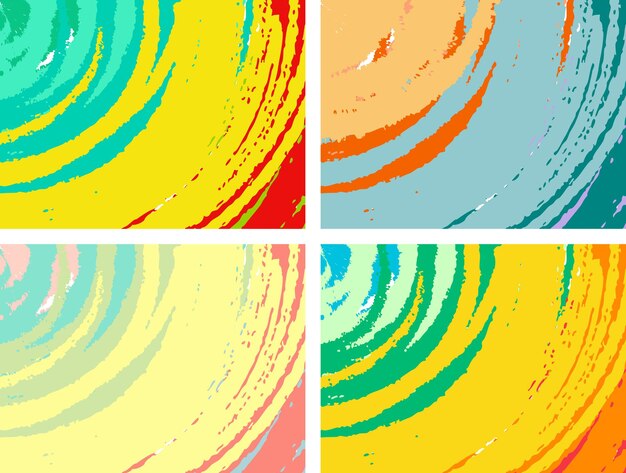 Vector retro rainbow colors background set