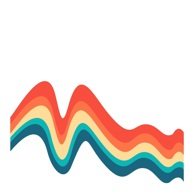 Retro Rainbow Wave Corner