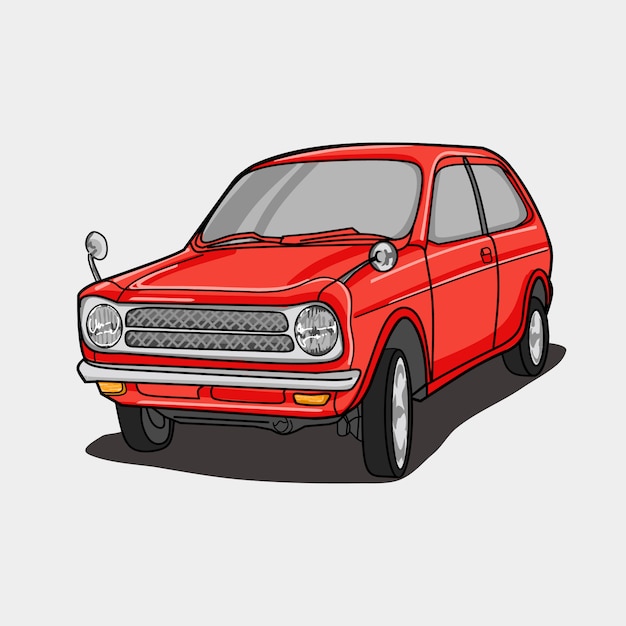 Retro Red car is picture vector for graphic