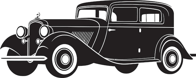 Retro Reminiscence Vintage Car Icon Iconic Vintage Black Logo Design