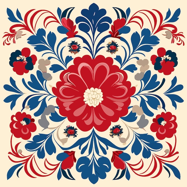 Retro Renaissance A HandDrawn Floral Tapestry of Vintage Grandeur