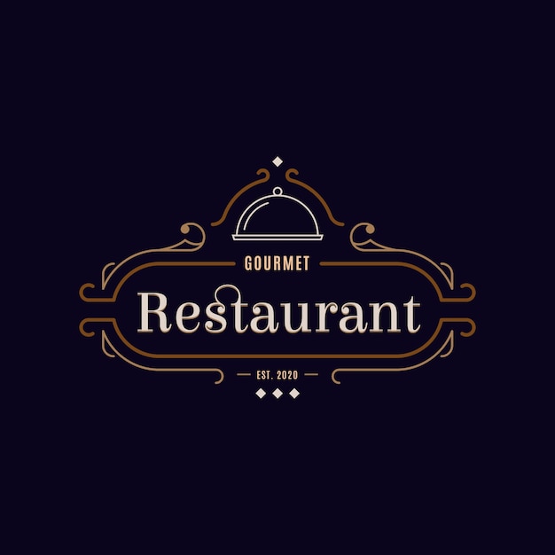 Vettore concetto di logo ristorante retrò