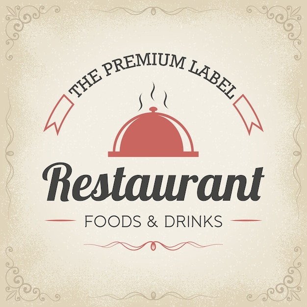 Retro restaurant logo ontwerp