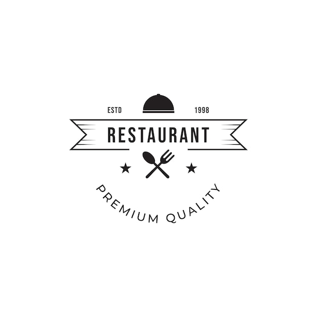 Retro restaurant logo ontwerpsjabloon